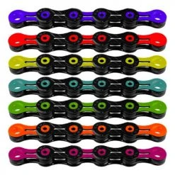 KMC DLC11 11-Speed Chain (Red/Blue/Green Links)